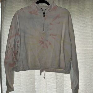 Tie Dye cropped quarterzip